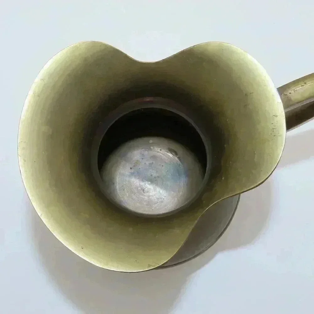 Vintage Solid Brass Pitcher Vase Made in India Signed P.182.Plain